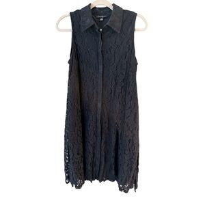 Sharagano Navy Lace Trapeze Dress. Size 8